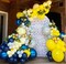 Lemon Balloon Garland Arch Kit, 153pcs Lemon Yellow Royal Blue and Dusty Blue Balloons